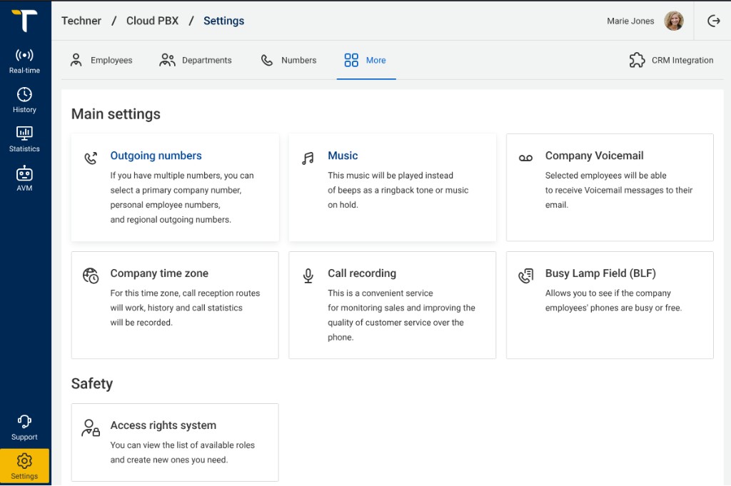 Cloud PBX settings